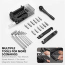 WEST BIKING Portable Bicycle Repair Tool Kit with Ratchet Wrench Tyre Lever Magnetic Screwdriver Allen Keys Multi-Tool Box