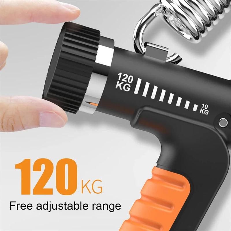 KALOAD 10-120kg Adjustable R-Type Hand Gripper with Countdown/Counting Finger Strength Rehabilitation Trainer Arm Muscle Hand Exercise Equipment for Men Women
