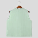 INCERUN Mens Solid Textured V-Neck Sleeveless Tank Top Comfortable Cool Vest Top