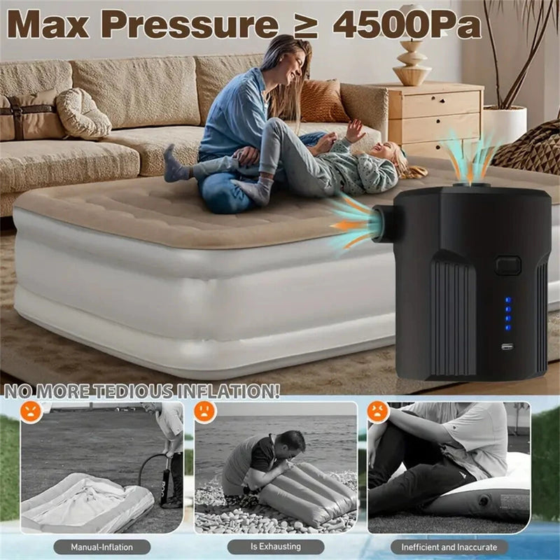 Wireless Portable Outdoor Electric Inflatable Pump For Swimming Pool Swimming Ring And Air Cushion Bed Dual Purpose Pump