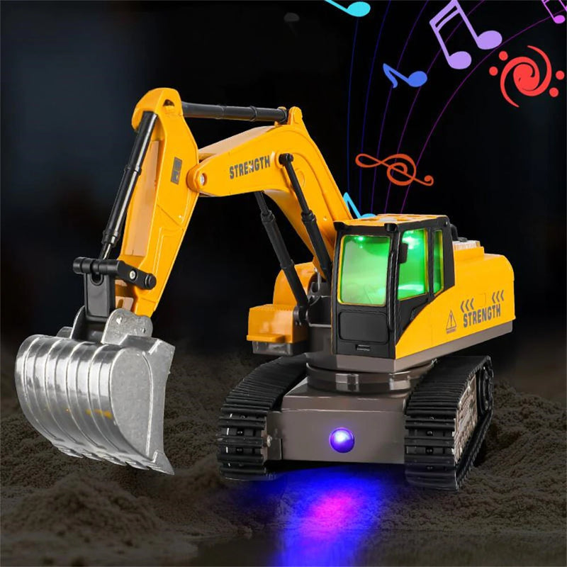 Y1803 1/20 13CH 2.4G RTR Alloy RC Excavator Car Vehicle Model With Colorful Lights Music Effects Spray for Children