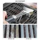 Long Handle BBQ Grill Cleaning Brush with Stainless Steel Scraper Bristles Cleaner Heavy Duty BBQ Tool Easy Stain Removal Grill Wire Brush Barbecue Accessories