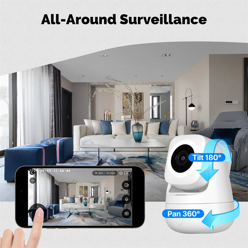 MOES 3MP Tuya Smart WiFi Indoor Camera Wireless PTZ HD Night Vision Motion Detect Two-way Intercom Home Security Monitoring Works with Alexa Google Assistant