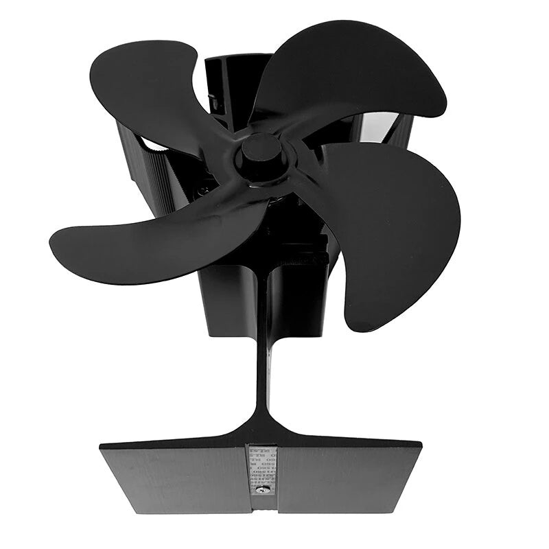 IPRee 4 Blades Fireplace Fan Heat Power Stove Fan No Electricity For Wood Burner Log Burning Fire Parts for Pellet/Wood Burner/Oven-DY014L