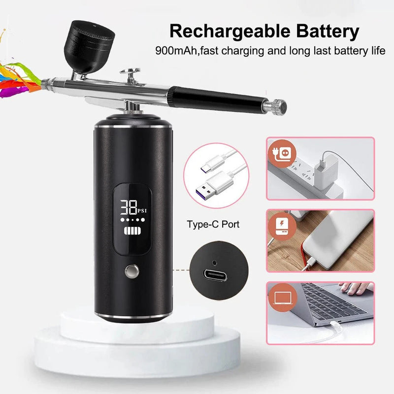 Portable Handheld Facial Spray Gun Essence Introduction Spray High Pressure Hydration Instrument Painting Manicure