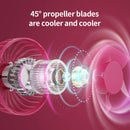 USB Mini Silent Handheld Folding Fan Digital Display 6 Speed Of Wind With Portable Stand Small Fan