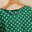 ZANZEA Women Summer Casual 3/4 Sleeve Blouses O Neck Polka Dot Loose Ladylike Shirt Top