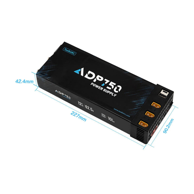 ToolkitRC ADP750 750W 12V 62.5A Smart Power Supply 7 Port Versatile Multi-port Output with IC Cooling Fan Charger for ToolkitRC M6D M7 Charger