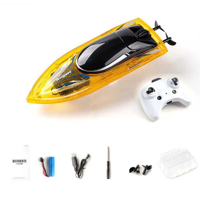 JJRC S13 RTR 2.4G RC Boat LED Light Capsized Reset High Speed Racing Waterproof Ship Vehicles Models Toys