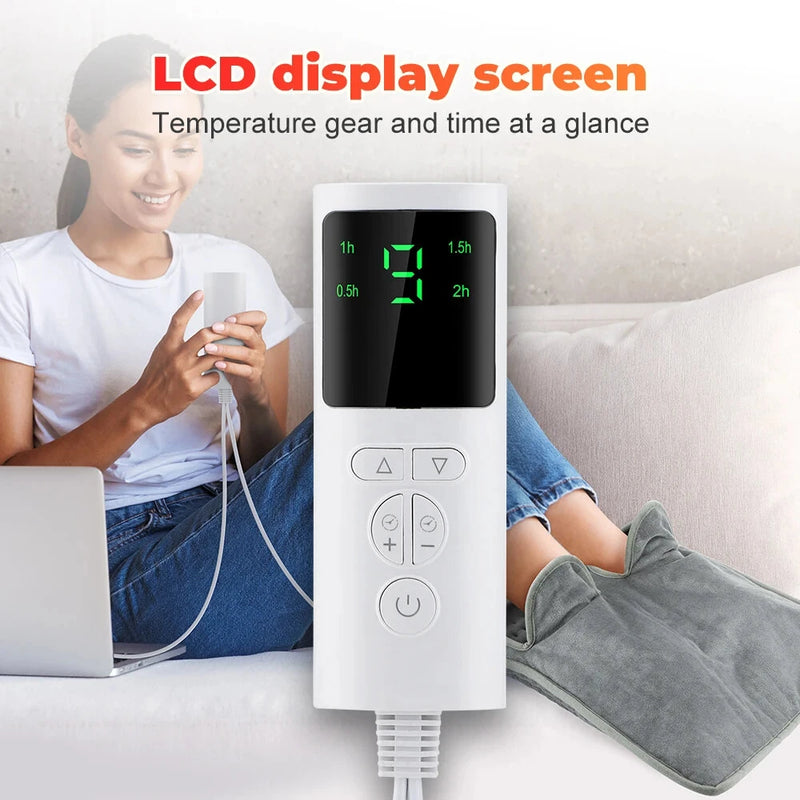 Electric Foot Heating Pad Washable Feet Warmer Heater Household Soft Plush Heat Blanket Foot Heat Mat Home Office Bedroom 9 Temperature Settings And 4 Time Settings