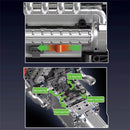 Mould King 10203 The MB Car V8 Engine Model with Gearbox Building Block Technical Car Engine Brick Set Assembly Kit 1196PCS Engine Toys Kids Christmas Gift