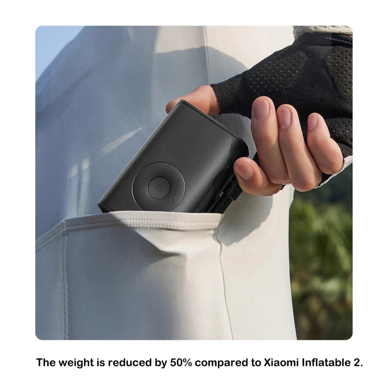 Xiaomi Mijia Home Portable Air Pump 3 - 150PSI Inflation, 2000mAh, 240g Ultra-Light, Preset Accurate Pressure and Micro-margin display, Suitable for Bikes, Cars, Balls, Tires, with Long-Distance Light