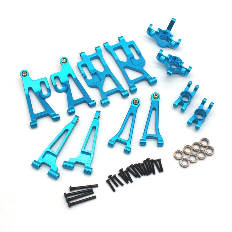 Upgrated Metal Spare Parts Front and Rear Awing Arm Steering Cup Rear Wheel Seat Set for 1/14 MJX 14209 14210 RC Car Vehicle Models