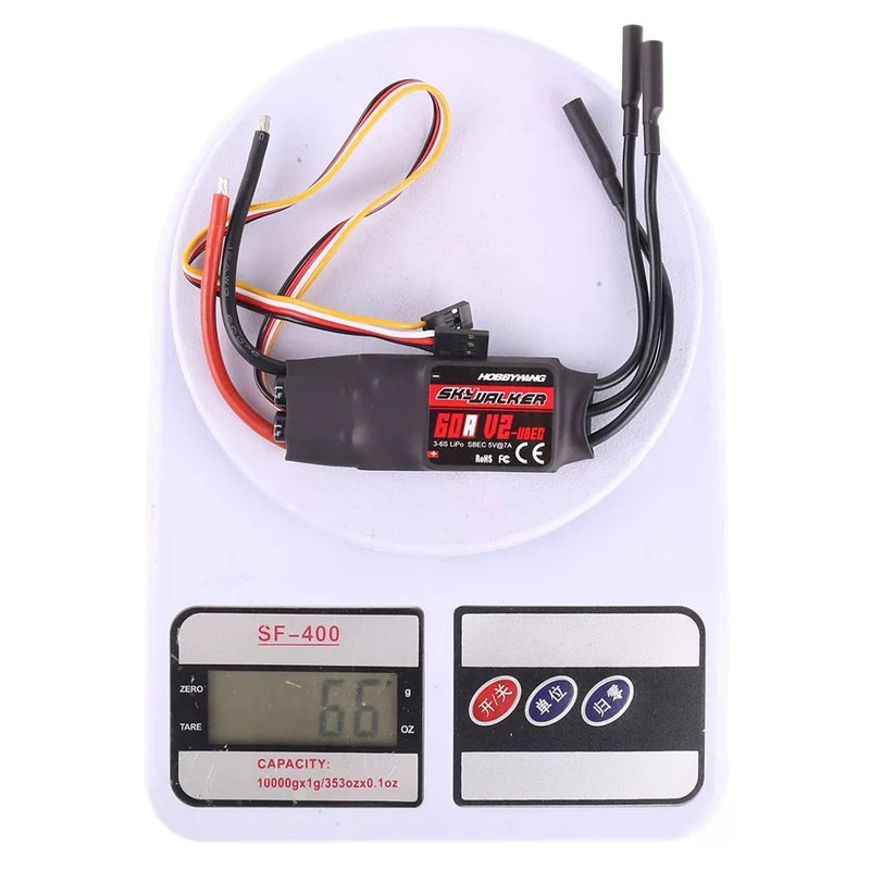 Hobbywing Skywalker V2 3-6S 60A UBEC Brushless ESC With 5V/7A BEC For RC Airplane