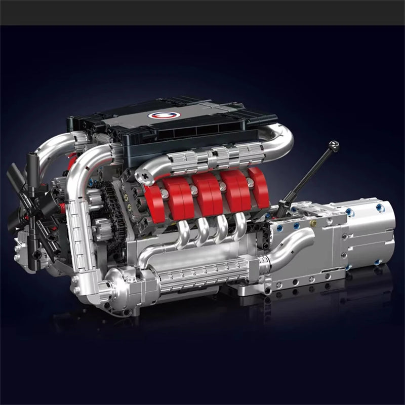 Mould King 10203 The MB Car V8 Engine Model with Gearbox Building Block Technical Car Engine Brick Set Assembly Kit 1196PCS Engine Toys Kids Christmas Gift