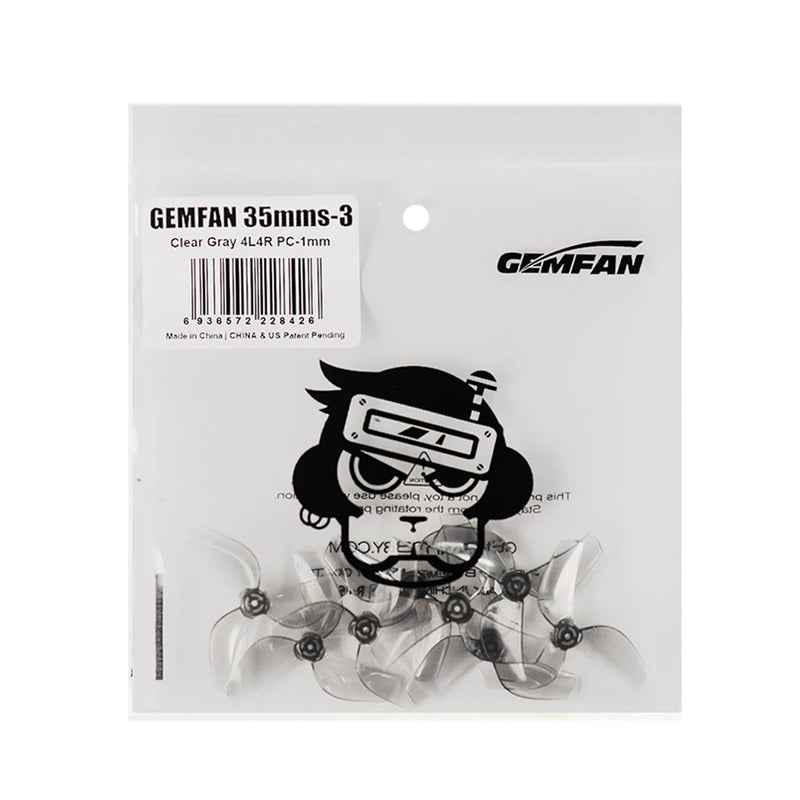 4 Pairs GEMFAN 35mms 3-blade 1mm Hole PC Propeller for RC FPV Racing Drone