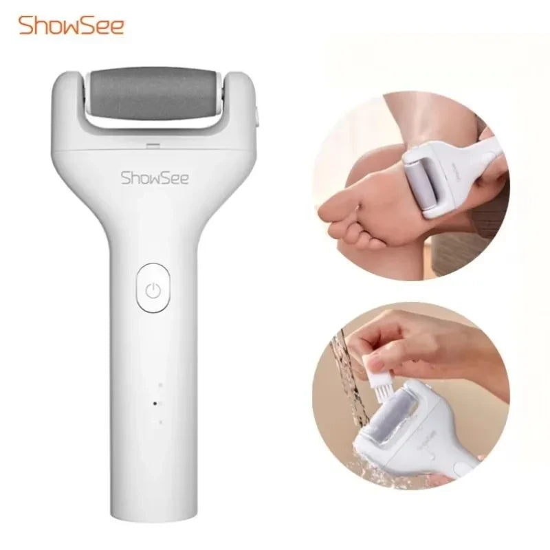 Showsee B1-W Electric Pedicure Device Foot Care Grinding Skin Hard Breakage Remover Foot File Grinder Dead Skin Callus Remover Pedicure Tools