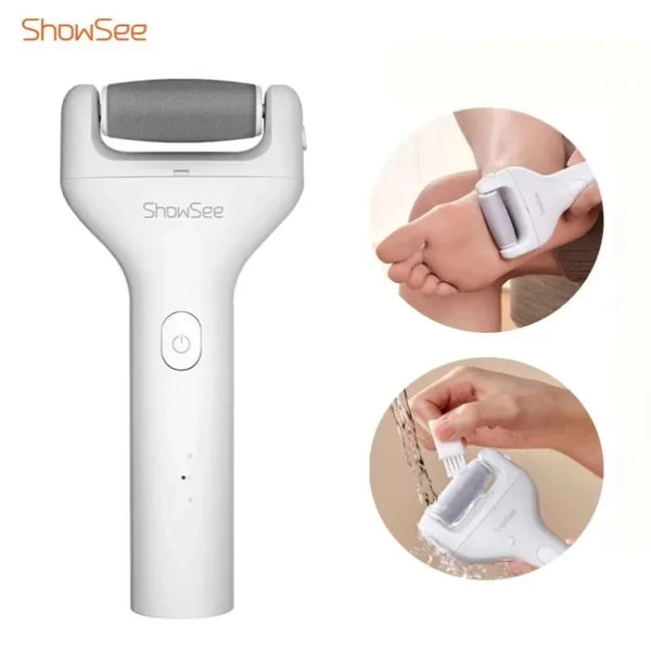 Showsee B1-W Electric Pedicure Device Foot Care Grinding Skin Hard Breakage Remover Foot File Grinder Dead Skin Callus Remover Pedicure Tools