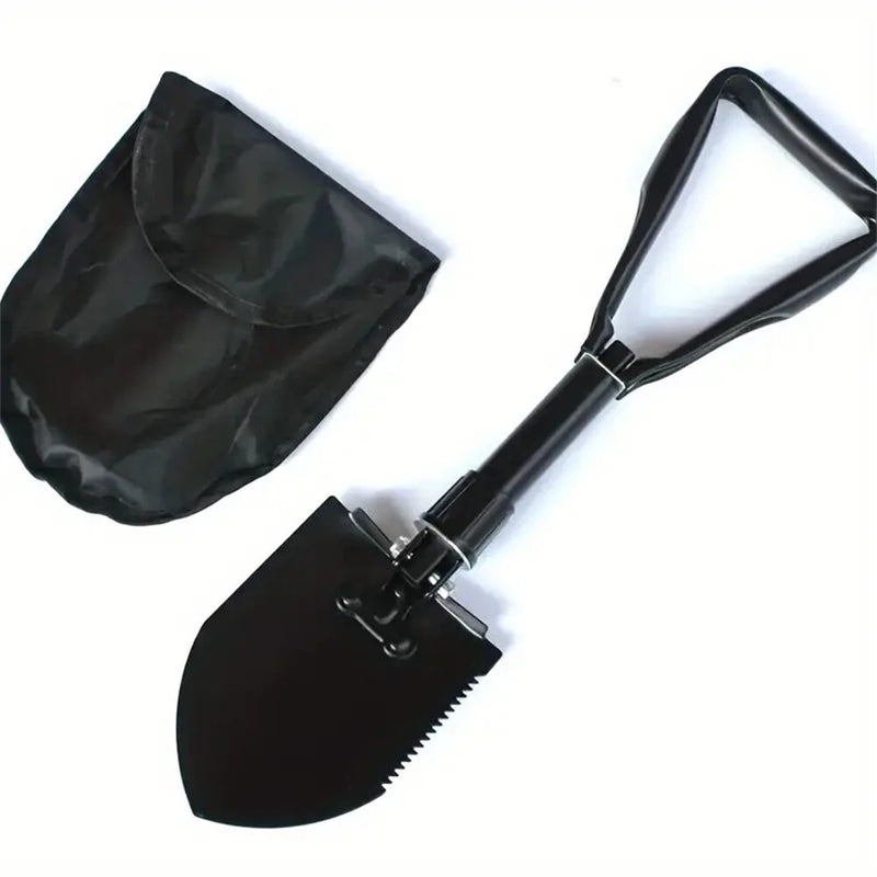 IPRee Outdoor Folding Shovel Steel Multifunctional Camping Tool Survival Shovel With Storage Bag For Outdoor Adventures