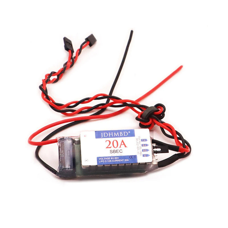 JDHMBD 20A High Current BEC Step-down Module SBEC UBEC External Power Supply Input 6-50V Supports 12S for RC Aircraft Helicopter