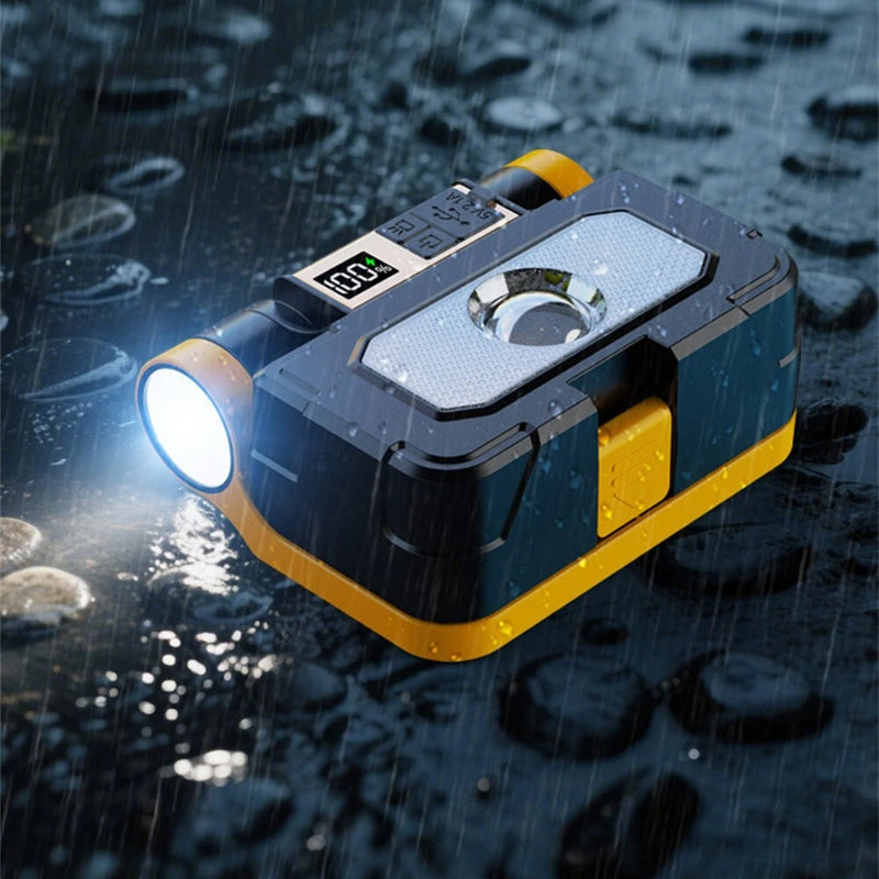 IPRee Multifunctional Folding LED Solar Flashlight Dual Light Source Outdoor Camping Torch Built-in 18 Hardware Tools USB Rechargeable Outdoor Waterproof Emergency Lantern