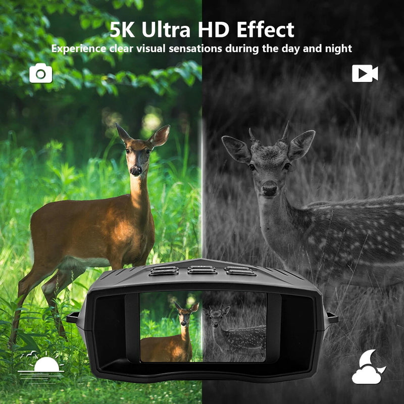 IPRee High Definition Infrared Night Vision 10X Zoom Digital 5K  60MP Outdoor Telescope Camera for Hunting Camping