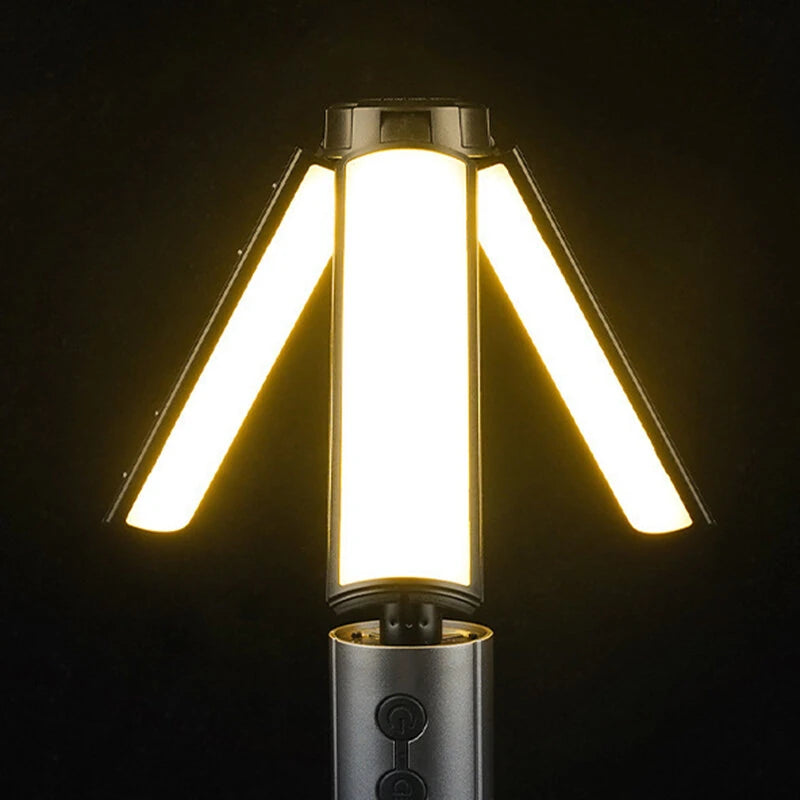 Bikight Folding LED Bright 3 Sided Lamp Telescopic Flashligh Car Repair Working Lights Dimmable Waterproof Outdoor Camping Tent Light