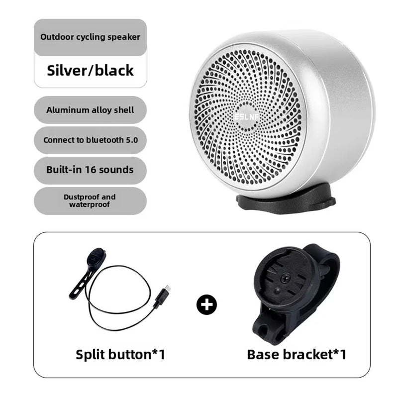 ESLNF 98 dB Mini Bicycle Horn Bluetooth 5.0 Speaker Waterproof Dustproof Aluminum Alloy Wire-controlled Warning Bell for Bike Motorcycle Riding Safety