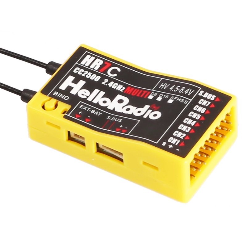 HelloRadioSky HR7C CC2500 2.4GHz 8CH D8/D16/SFHSS PWM Receiver for Fixed Wing RC Airplane