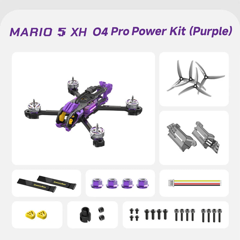 SpeedyBee Mario5 XH 5 Inch 6S Power Kit FPV Racing Drones BNF NO VTX NO Camera Compatible with DJI O4 Pro Air Unit