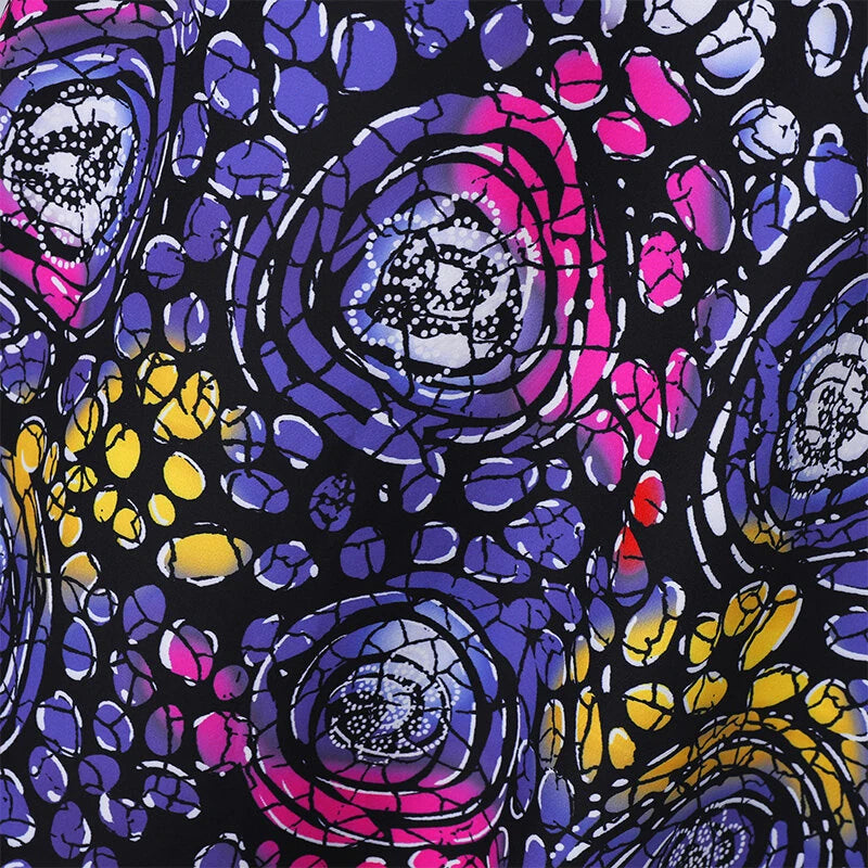 VONDA Womens Elegant Half Sleeve Noble Crew Neck Printed Maxi Dresses (Plus Size)