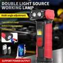 Mini Convenient Rotating Flashlight 6 Modes Adjustable Portable Emergency COB Floodlight Magnetic Work Light For Camping Fishing