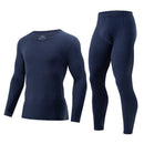 TENGOO Men's Fall Winter Thermal Underwear Set Simple Base Layer Long-Sleeved Top Pant Casual Pajamas Set