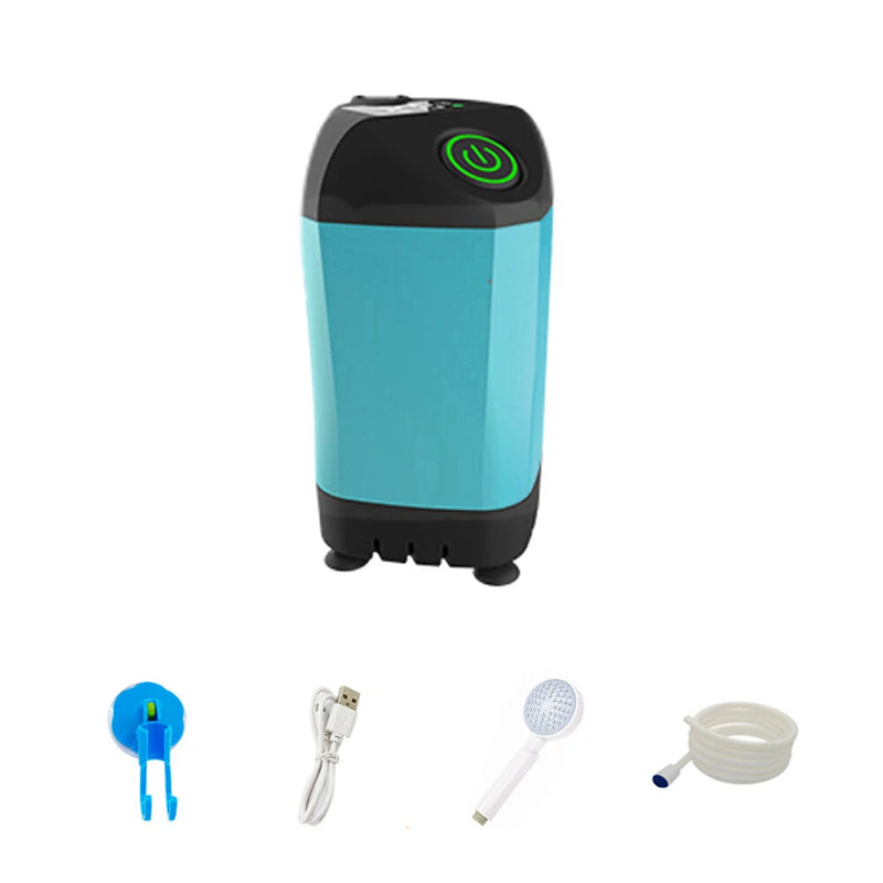 Portable Electric Shower Pump Outdoor Camping Shower IPX7 Waterproof with Digital Display for Camping Hiking Backpacking Travel