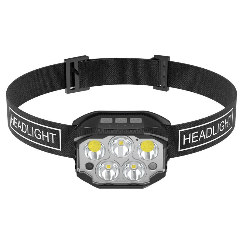 1200LM Super Bright Motion Sensor Headlamp Outdoor Waterproof Head Flashlight USB Charging Headlight for Fishing Camping Search Light