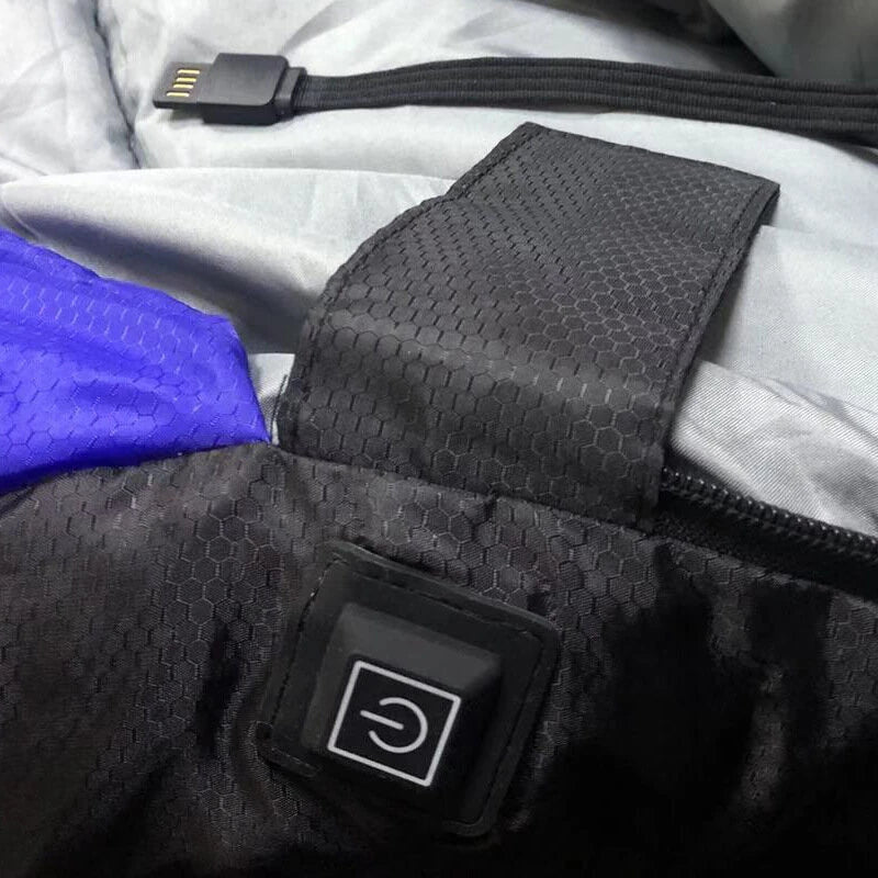 Camping Heated Sleeping Bag For Winter USB Charging 4 Heating Zones Heating Pads Portable 3 Temperature Adjustable Sleep Bag