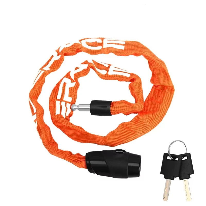 RIDERACE Bike Chain Lock Portable High Security Anti-Theft Bicycle Lock with 2 Keys for Bicycle Electric Scooter Motorcycle