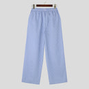 INCERUN Men Trendy Striped Drawstring Waist Casual Pants Daily Casual Home Elastic Waist Long Trousers for Men Large Size S-5XL