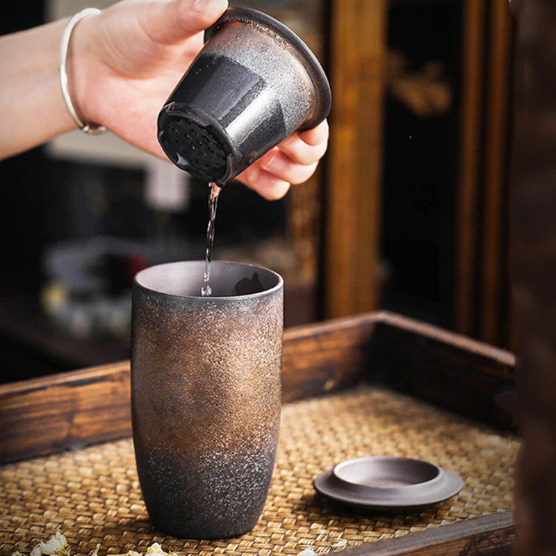 IPRee 230ML Retro Tea Cups Porcelain Water Tea Cup Home Vintage Espresso Coffee Cup Ceramic Latte Cups Stoneware Teacup