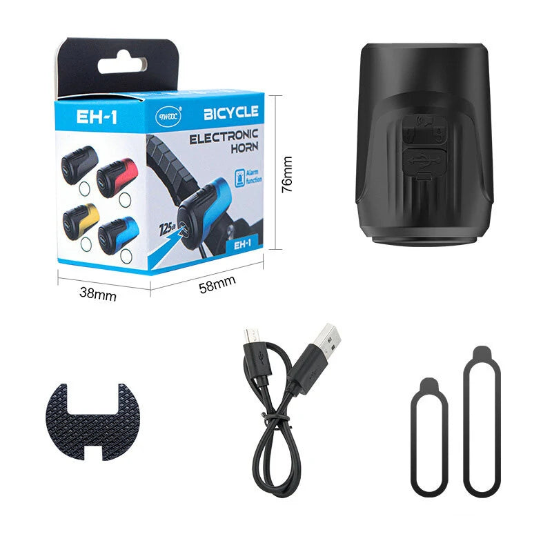 BENGGUO 2 in 1 Bike Handlebar Electric Horn 120dB  Loud Anti Theft Alarm USB Charging IPX5 Waterproof 60 Days Standby Bicycle Safety Warning Bell for Cycling