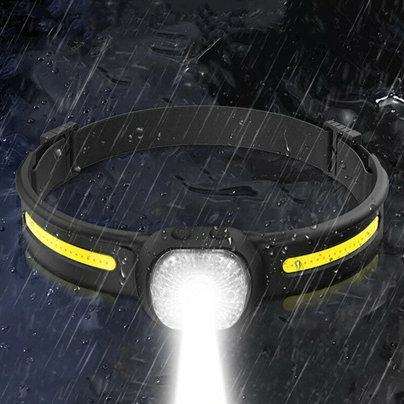 600 Lumens XPG+COB LED Headlamps USB Rechargeable  Headlight With Safety Light Waterproof Portable Head Lamp For Cycling Fishing Working Searching
