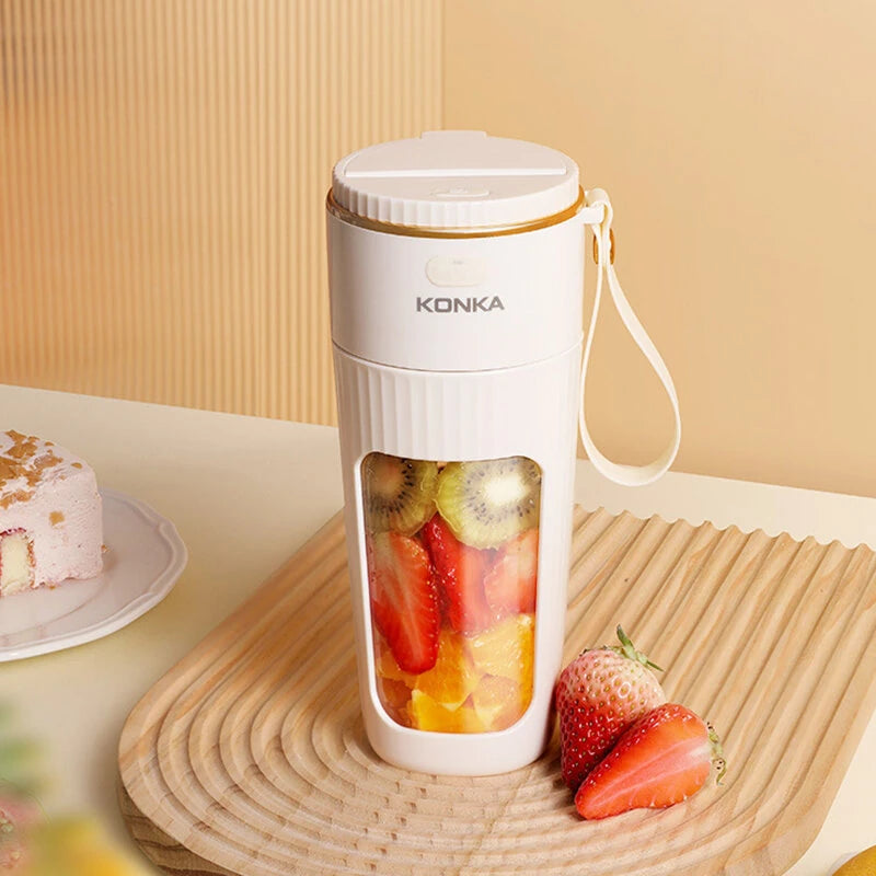 KONKA Mini Electric Fresh Juicer 10 Blades Powerful Crushed Ice Wireless Portable Blender Juice Extractor Bottle Smoothie Mixer