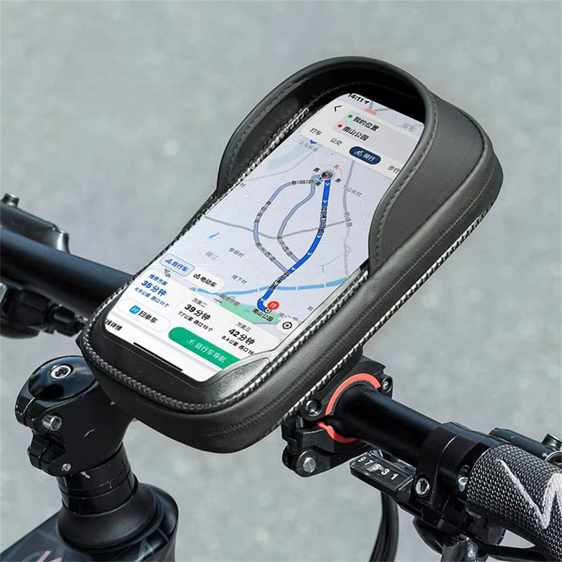 ROCKBROS B17-7 6.2'' Portable Touch Screen Phone Holder Bicycle Bag 360 Adjustable Waterproof Bike Front Frame Bag