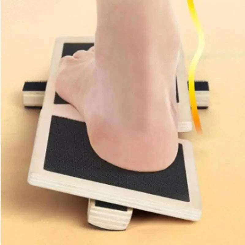 KALOAD Wooden Ankle Balance Board Ballet Yoga Foot Trainer Single Leg Balance Board Solid Wood Non-Slip Ankle Strengthener for Home Fitness