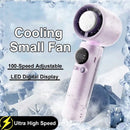 Tevorex Handheld High-speed Small Fan 100-speed Adjustable Wind Turbo Digital Display Ice Cooling Usb Rechargeable Electric Fan