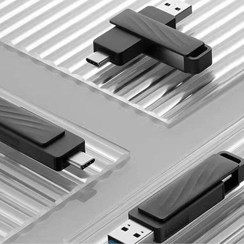 Lenovo L7C Max Dual Interface USB3.2 Flash Drive Type-A+Type-C 1TB/512GB/256GB/128GB High Speed Pendrive Memory U Disk for Phone Laptop Computer Plug and Play