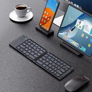 Two-Fold bluetooth Keyboard Magnetic Closure Portable Mini bluetooth Keyboard Rechargeable for Office Keyboard Laptop