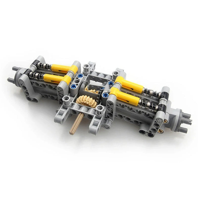 MOC-9365 High-tech Parts Building Blocks + Wheels Small Particle Rear Drive System Shock Absorbing Chassis Creative Toy Assembly Model