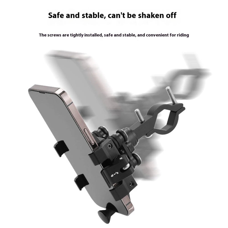 BENGGUO Aluminum Alloy Bike Phone Mount Quick Release Shock-absorbing Anti-slip Universal Motorcycle Handlebar 360 Rotation Phone Holder