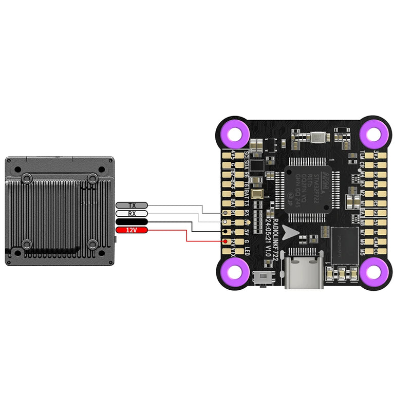 Radiolink F722 F7 2-8 Axis Multi-rotor Aircraft Flight Controller with DJI 6 Pin Port for FPV Racing Drone Support Betaflight INAV